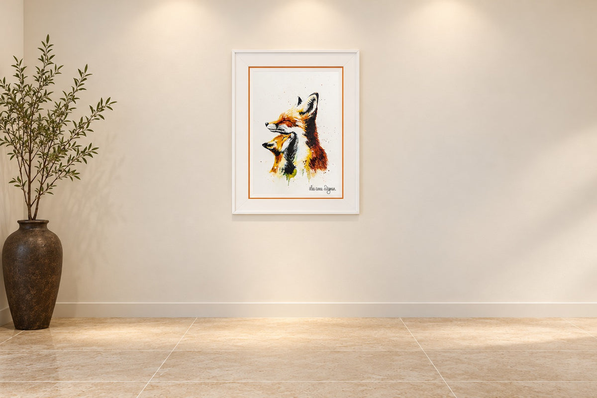 Nestle by Leeanne Dignan, framed in an ivory contemporary exhibition space